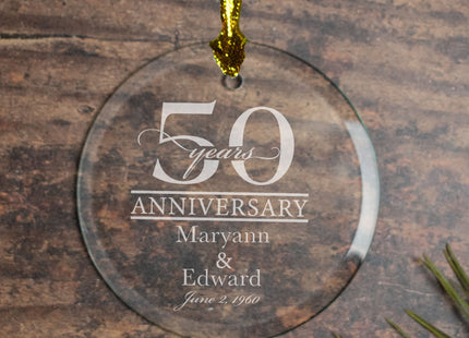 decorative personalized 50 year anniversary classic christmas ornament – Christmas ornament, holiday tree decoration or gift