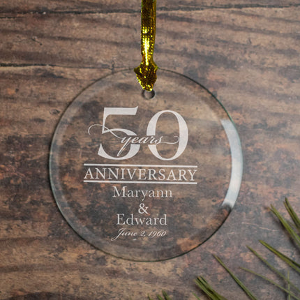 decorative personalized 50 year anniversary classic christmas ornament – Christmas ornament, holiday tree decoration or gift