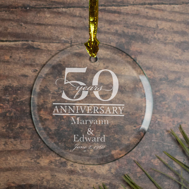 decorative personalized 50 year anniversary classic christmas ornament – Christmas ornament, holiday tree decoration or gift