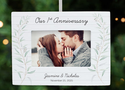 personalized personalized first anniversary picture frame christmas ornament – Christmas ornament, holiday tree decoration or