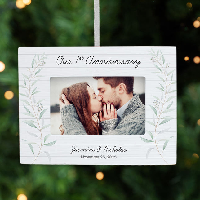 personalized personalized first anniversary picture frame christmas ornament – Christmas ornament, holiday tree decoration or