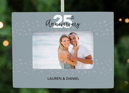 custom personalized 25th anniversary picture frame christmas ornament – Christmas ornament, holiday tree decoration or gift