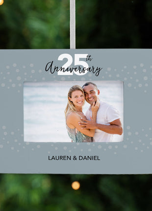 Personalized 25th Anniversary Picture Frame Christmas Ornament by ORNAMENTSHOP EXCLUSIVE Personalized Ornament