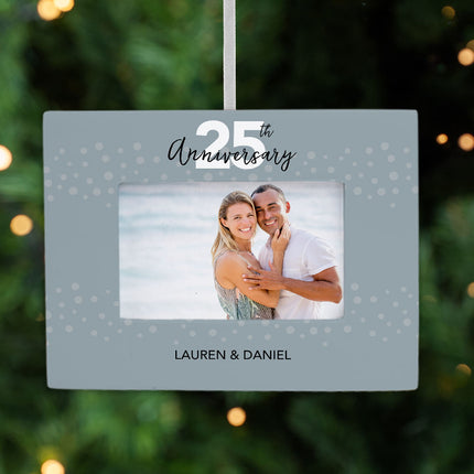 custom personalized 25th anniversary picture frame christmas ornament – Christmas ornament, holiday tree decoration or gift