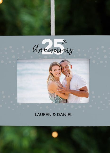 Personalized 25th Anniversary Picture Frame Christmas Ornament by ORNAMENTSHOP EXCLUSIVE Personalized Ornament