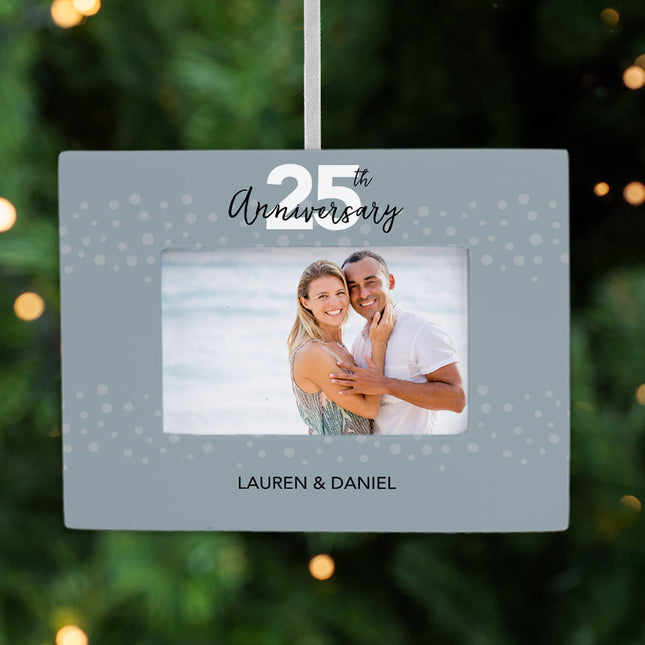 custom personalized 25th anniversary picture frame christmas ornament – Christmas ornament, holiday tree decoration or gift