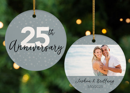 personalized personalized 25th anniversary photo christmas ornament – Christmas ornament, holiday tree decoration or gift