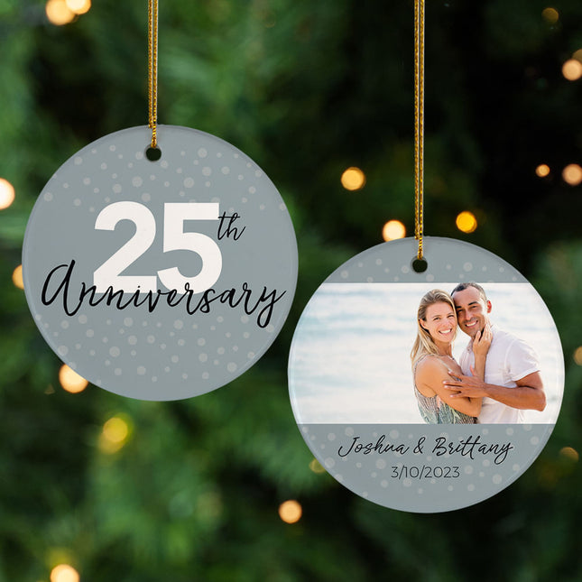 personalized personalized 25th anniversary photo christmas ornament – Christmas ornament, holiday tree decoration or gift