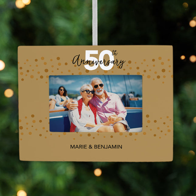keepsake personalized 50th anniversary picture frame christmas ornament – Christmas ornament, holiday tree decoration or gift