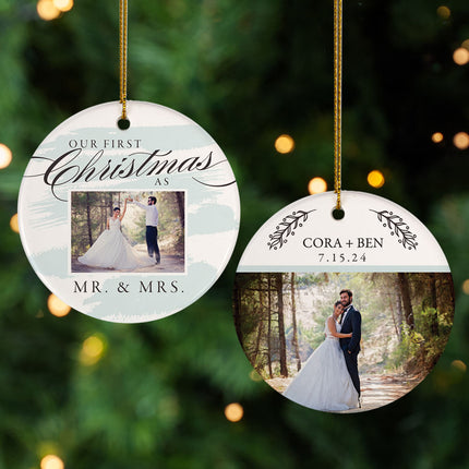 holiday personalized wedding christmas ornament – Christmas ornament, holiday tree decoration or gift