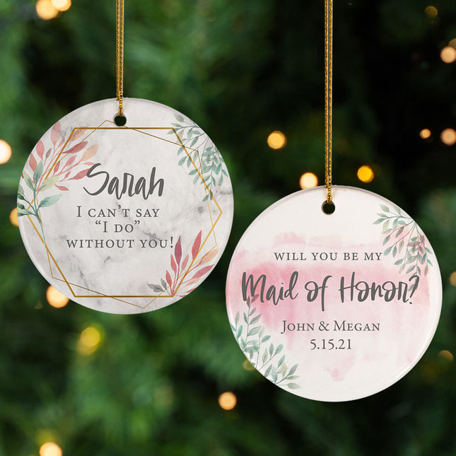 decorative personalized maid of honor christmas ornament – Christmas ornament, holiday tree decoration or gift