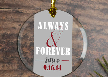 holiday personalized always & forever wedding christmas ornament – Christmas ornament, holiday tree decoration or gift