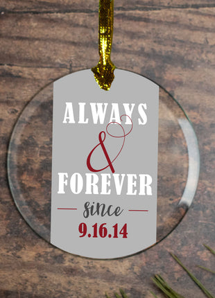 Personalized Always & Forever Wedding Christmas Ornament by ORNAMENT SHOP EXCLUSIVE Personalized Glass Ornament