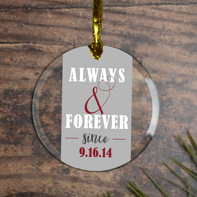 holiday personalized always & forever wedding christmas ornament – Christmas ornament, holiday tree decoration or gift