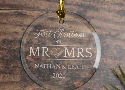 personalized personalized first xmas as mr & mrs christmas ornament – Christmas ornament, holiday tree decoration or gift