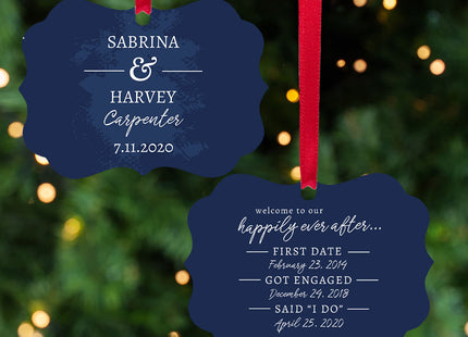 keepsake personalized happily ever after wedding christmas ornament – Christmas ornament, holiday tree decoration or gift