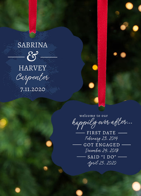 Personalized "Happily Ever After Wedding" Ornament Personalized Ornament by ORNAMENT SHOP EXCLUSIVE