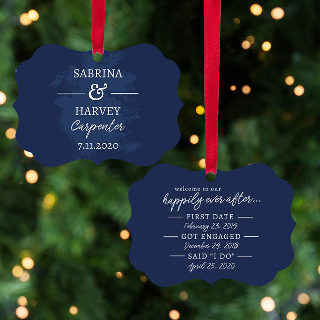 keepsake personalized happily ever after wedding christmas ornament – Christmas ornament, holiday tree decoration or gift