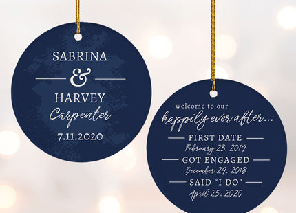 personalized personalized happily ever after wedding christmas ornament – Christmas ornament, holiday tree decoration or gift