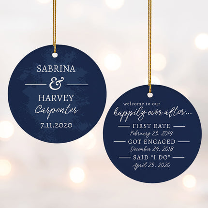 personalized personalized happily ever after wedding christmas ornament – Christmas ornament, holiday tree decoration or gift
