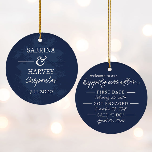 personalized personalized happily ever after wedding christmas ornament – Christmas ornament, holiday tree decoration or gift