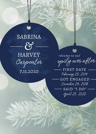 "Happily Ever After" Personalized Wood Ornament - ORNAMENT SHOP EXCLUSIVE