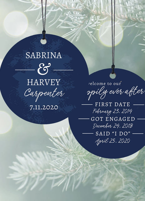 "Happily Ever After" Personalized Wood Ornament - ORNAMENT SHOP EXCLUSIVE
