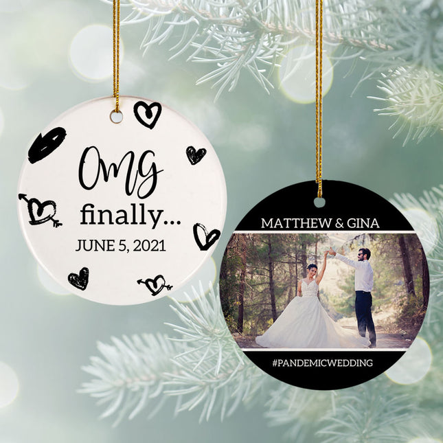 personalized personalized omg finally christmas ornament – Christmas ornament, holiday tree decoration or gift