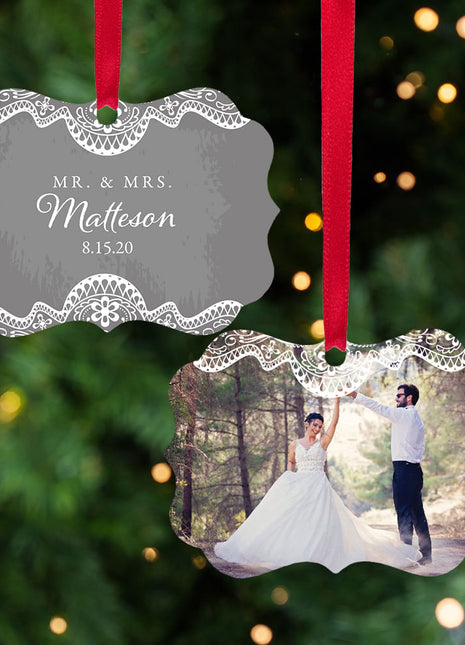 Personalized "Wedding Christmas Lace" Ornament Personalized Ornament by ORNAMENT SHOP EXCLUSIVE