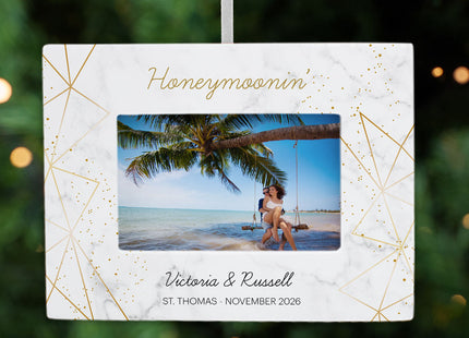 decorative personalized honeymoon picture frame christmas ornament – Christmas ornament, holiday tree decoration or gift