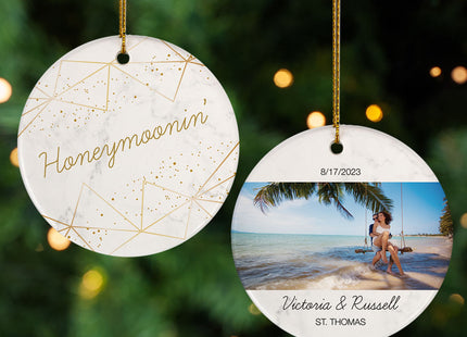 personalized personalized honeymoon christmas ornament – Christmas ornament, holiday tree decoration or gift