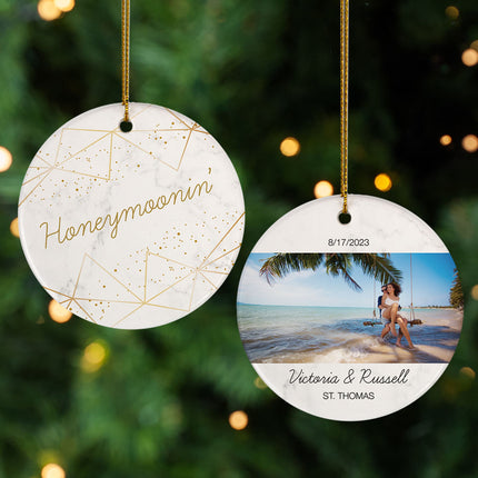 personalized personalized honeymoon christmas ornament – Christmas ornament, holiday tree decoration or gift