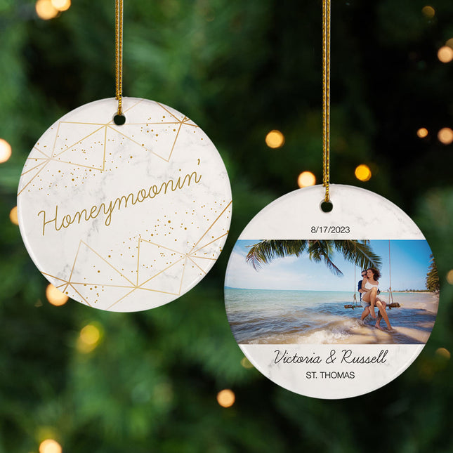 personalized personalized honeymoon christmas ornament – Christmas ornament, holiday tree decoration or gift