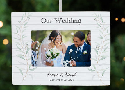 custom personalized wedding picture frame christmas ornament – Christmas ornament, holiday tree decoration or gift