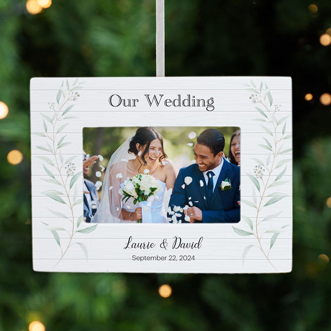 custom personalized wedding picture frame christmas ornament – Christmas ornament, holiday tree decoration or gift