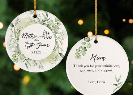 holiday personalized mother of the groom christmas ornament – Christmas ornament, holiday tree decoration or gift