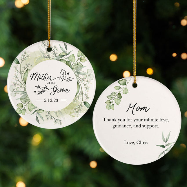 holiday personalized mother of the groom christmas ornament – Christmas ornament, holiday tree decoration or gift
