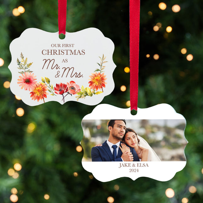 holiday personalized first christmas newlyweds christmas ornament – Christmas ornament, holiday tree decoration or gift