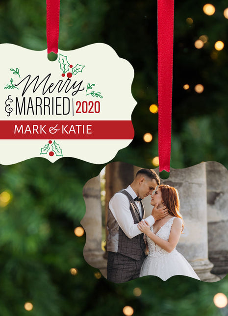 Personalized "Merry & Married" Ornament Personalized Ornament by ORNAMENT SHOP EXCLUSIVE