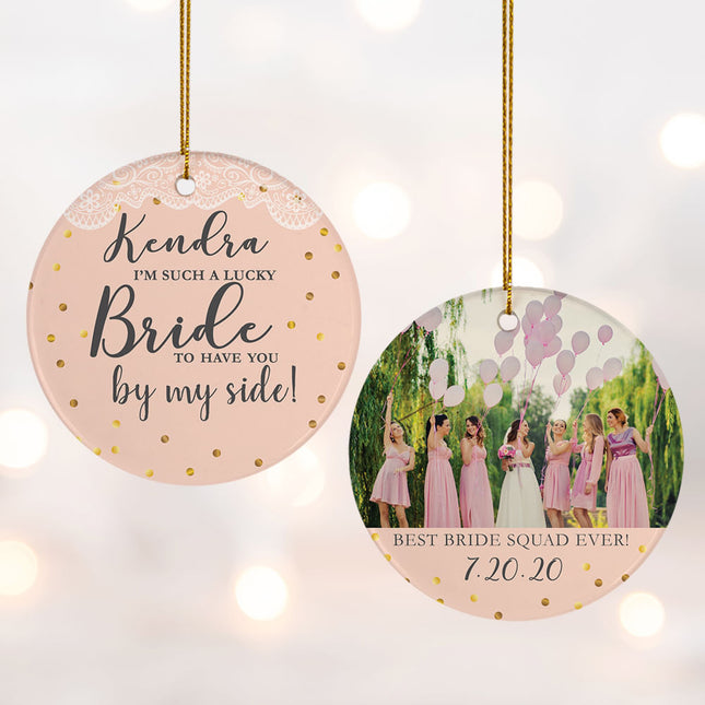 personalized personalized bridal party wedding photo christmas ornament – Christmas ornament, holiday tree decoration or gift