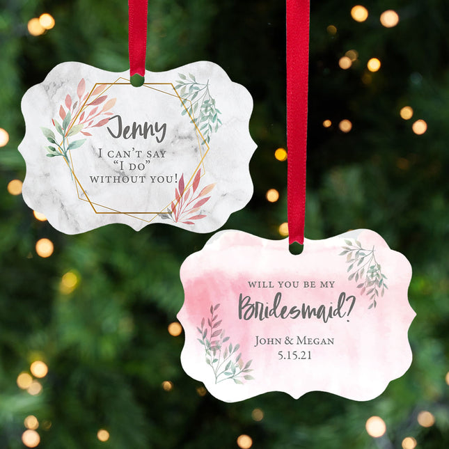 custom personalized bridesmaid christmas ornament – Christmas ornament, holiday tree decoration or gift