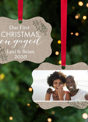 Personalized "First Christmas Engaged" Ornament Personalized Ornament by ORNAMENT SHOP EXCLUSIVE