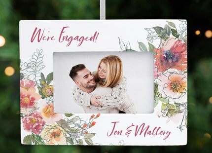 decorative personalized engagement picture frame christmas ornament – Christmas ornament, holiday tree decoration or gift