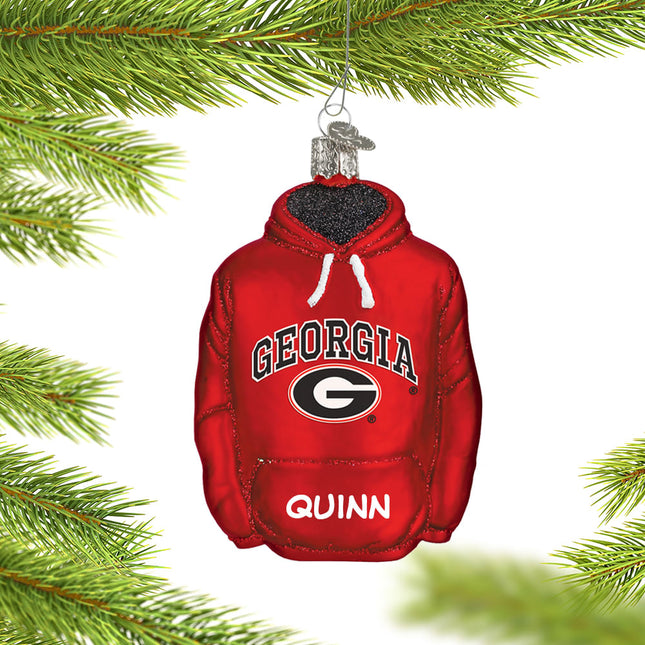University of Georgia Hoodie Sweatshirt Ornament