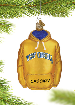 West Virginia University Hoodie Sweatshirt Ornament  by OLD WORLD CHRISTMAS Ornament