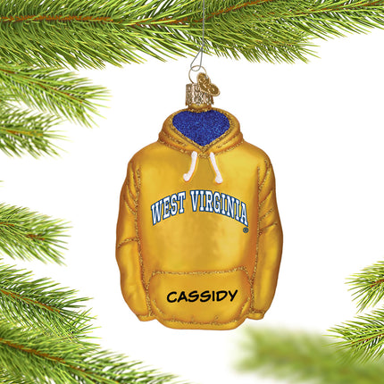West Virginia University Hoodie Sweatshirt Ornament