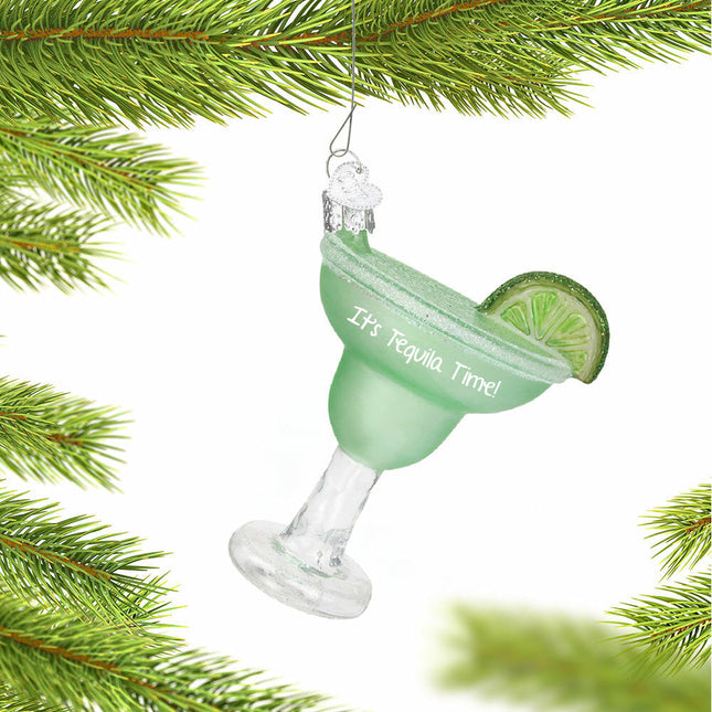 custom personalized original margarita with lime christmas ornament – Christmas ornament, holiday tree decoration or gift