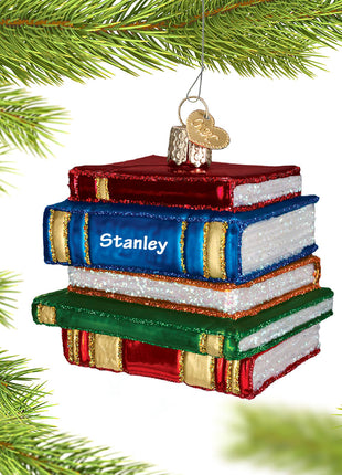 Stack of Books Ornament  by OLD WORLD CHRISTMAS Ornament