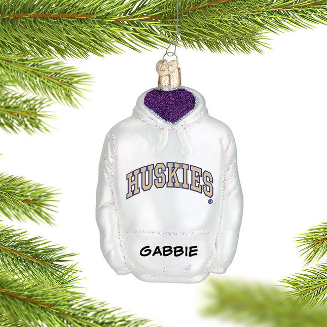 University of Washington Hoodie Sweatshirt Ornament