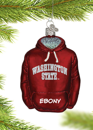 Washington State University Hoodie Sweatshirt Ornament  by OLD WORLD CHRISTMAS Ornament